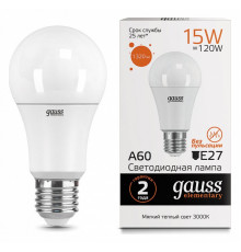 Лампа светодиодная Gauss E27 15W 3000K матовая 23215