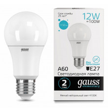Лампа светодиодная Gauss E27 12W 4100K груша матовая 23222
