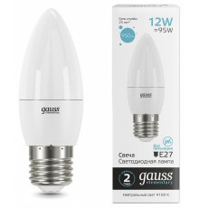 Лампа светодиодная Gauss E27 12W 4100K свеча матовая 30222