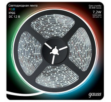 Светодиодная влагозащищенная лента Gauss 7,2W/m 30LED/m 5050SMD RGB 5M 311000407
