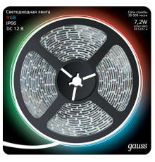 Светодиодная влагозащищенная лента Gauss 7,2W/m 30LED/m 5050SMD RGB 5M 311000407