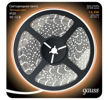 Светодиодная лента Gauss 14,4W/m 60LED/m 5050SMD теплый белый 5M 312000114