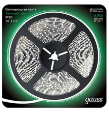 Светодиодная лента Gauss 4,8W/m 60LED/m 2835SMD зеленый 5M 312000605