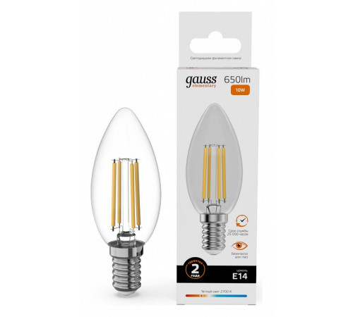 Лампа светодиодная Gauss Filament Elementary E14 10W 2700K 32110 Лампа светодиодная Gauss Filament Elementary E14 10W 2700K 32110