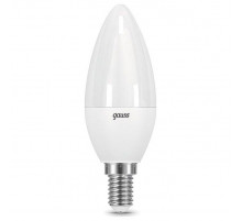 Лампа светодиодная Gauss E14 10W 6500K свеча матовая 33130