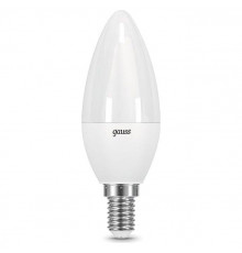 Лампа светодиодная Gauss E14 10W 6500K свеча матовая 33130