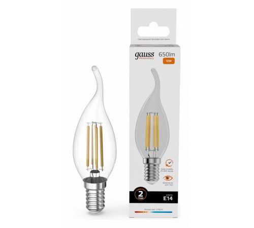 Лампа светодиодная Gauss Filament Elementary E14 10W 2700K 42110 Лампа светодиодная Gauss Filament Elementary E14 10W 2700K 42110