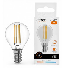 Лампа светодиодная Gauss Filament Elementary E14 8W 2700K 52118