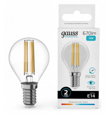 Лампа светодиодная Gauss Filament Elementary E14 10W 4100K 52120