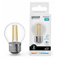 Лампа светодиодная Gauss Filament Elementary E27 12W 4100K 52222