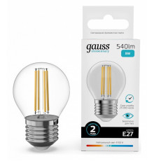 Лампа светодиодная Gauss Filament Elementary E27 8W 4100K 52228
