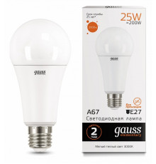 Лампа светодиодная Gauss E27 25W 3000K груша матовая 73215