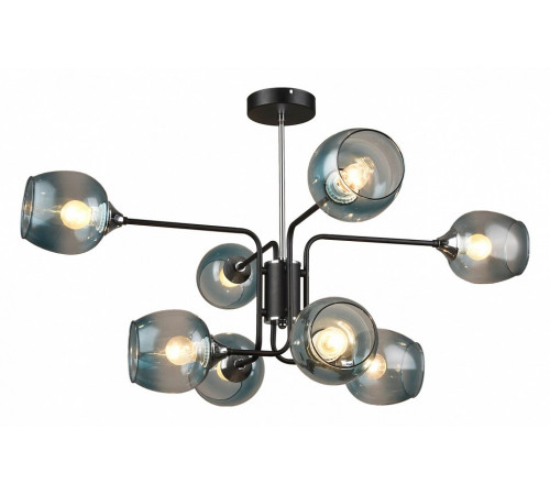 Люстра на штанге IMEX MD.3564-8-S BK+CH