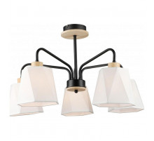 Люстра на штанге IMEX MD.5714-5-S-BK+WOOD