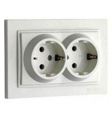 Розетка с заземлением двойная Mono Electric Despina 16А 250В слоновая кость 102-010004-120