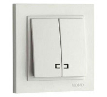 Выключатель двухклавишный с подсветкой Mono Electric Despina 10А 250В слоновая кость 102-010025-103