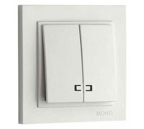 Выключатель двухклавишный с подсветкой Mono Electric Despina 10А 250В слоновая кость 102-010025-103 Выключатель двухклавишный с подсветкой Mono Electric Despina 10А 250В слоновая кость 102-010025-103