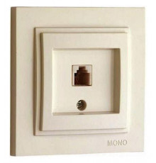 Розетка телефонная Rj45 Cat3 Mono Electric Despina крем 102-170005-124