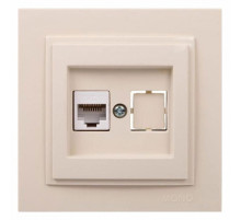 Розетка компьютерная Rj45 Cat6 Mono Electric Despina крем 102-170005-125