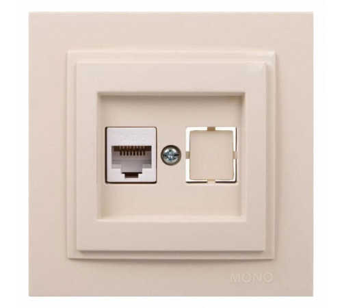 Розетка компьютерная Rj45 Cat6 Mono Electric Despina крем 102-170005-125
