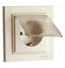 Розетка с заземлением с крышкой Mono Electric Despina 16А 250В крем 102-170021-118