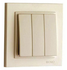 Выключатель трехклавишный Mono Electric Despina 10А 250В крем 102-170022-114