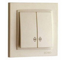 Выключатель двухклавишный проходной Mono Electric Despina 10А 250В крем 102-170023-111