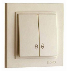 Выключатель двухклавишный проходной Mono Electric Despina 10А 250В крем 102-170023-111