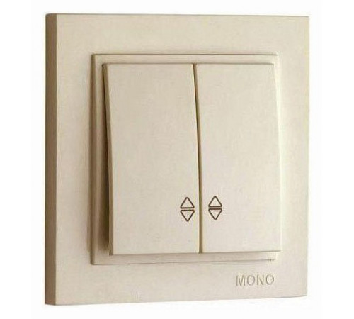 Выключатель двухклавишный проходной Mono Electric Despina 10А 250В крем 102-170023-111