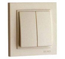 Выключатель двухклавишный Mono Electric Despina 10А 250В крем 102-170025-102