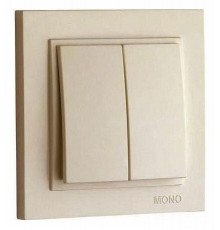 Выключатель двухклавишный Mono Electric Despina 10А 250В крем 102-170025-102