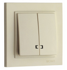 Выключатель двухклавишный с подсветкой Mono Electric Despina 10А 250В крем 102-170025-103