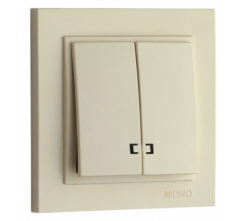 Выключатель двухклавишный с подсветкой Mono Electric Despina 10А 250В крем 102-170025-103 Выключатель двухклавишный с подсветкой Mono Electric Despina 10А 250В крем 102-170025-103