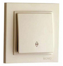 Выключатель одноклавишный проходной Mono Electric Despina 10А 250В крем 102-170025-109