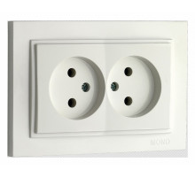 Розетка двойная без земли Mono Electric Despina 16А 250В белый 102-190005-121