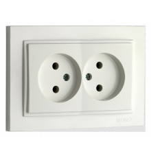 Розетка двойная без земли Mono Electric Despina 16А 250В белый 102-190005-121