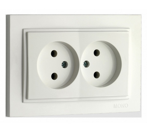 Розетка двойная без земли Mono Electric Despina 16А 250В белый 102-190005-121