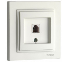 Розетка телефонная Rj45 Cat3 Mono Electric Despina белый 102-190005-124