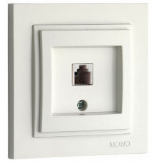 Розетка телефонная Rj45 Cat3 Mono Electric Despina белый 102-190005-124