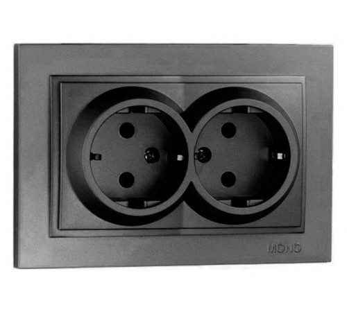 Розетка двойная з заземлення Mono Electric Despina 16А 250В графит 102-202004-120 Розетка двойная з заземлення Mono Electric Despina 16А 250В графит 102-202004-120