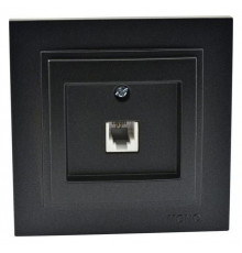 Розетка телефонная Rj45 Cat3 Mono Electric Despina графит 102-202005-124