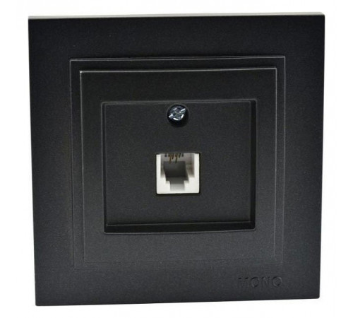 Розетка телефонная Rj45 Cat3 Mono Electric Despina графит 102-202005-124 Розетка телефонная Rj45 Cat3 Mono Electric Despina графит 102-202005-124