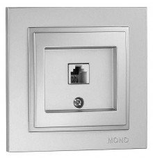 Розетка телефонная Rj45 Cat3 Mono Electric Despina серебро 102-212105-124