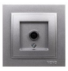 Розетка TV проходная Mono Electric Despina серебро 102-212105-137