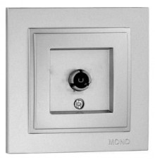 Розетка TV концевая с экраном Mono Electric Despina серебро 102-212105-138