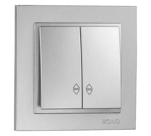 Выключатель двухклавишный проходной Mono Electric Despina серебро 102-212123-111 Выключатель двухклавишный проходной Mono Electric Despina серебро 102-212123-111