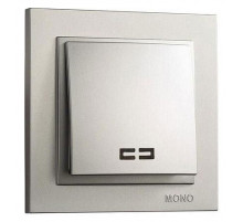 Выключатель одноклавишный с подсветкой Mono Electric Despina 10А 250В серебро 102-212125-101