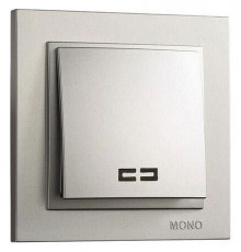 Выключатель одноклавишный с подсветкой Mono Electric Despina 10А 250В серебро 102-212125-101