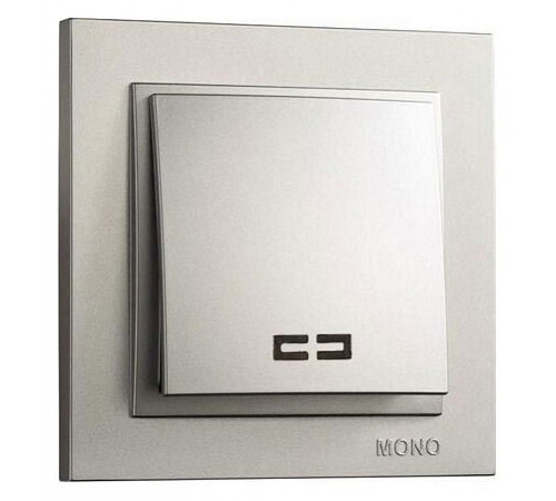 Выключатель одноклавишный с подсветкой Mono Electric Despina 10А 250В серебро 102-212125-101