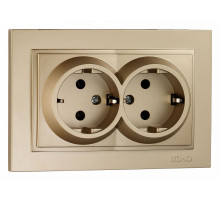 Розетка с заземлением двойная Mono Electric Despina 16А 250В титан 102-222204-120